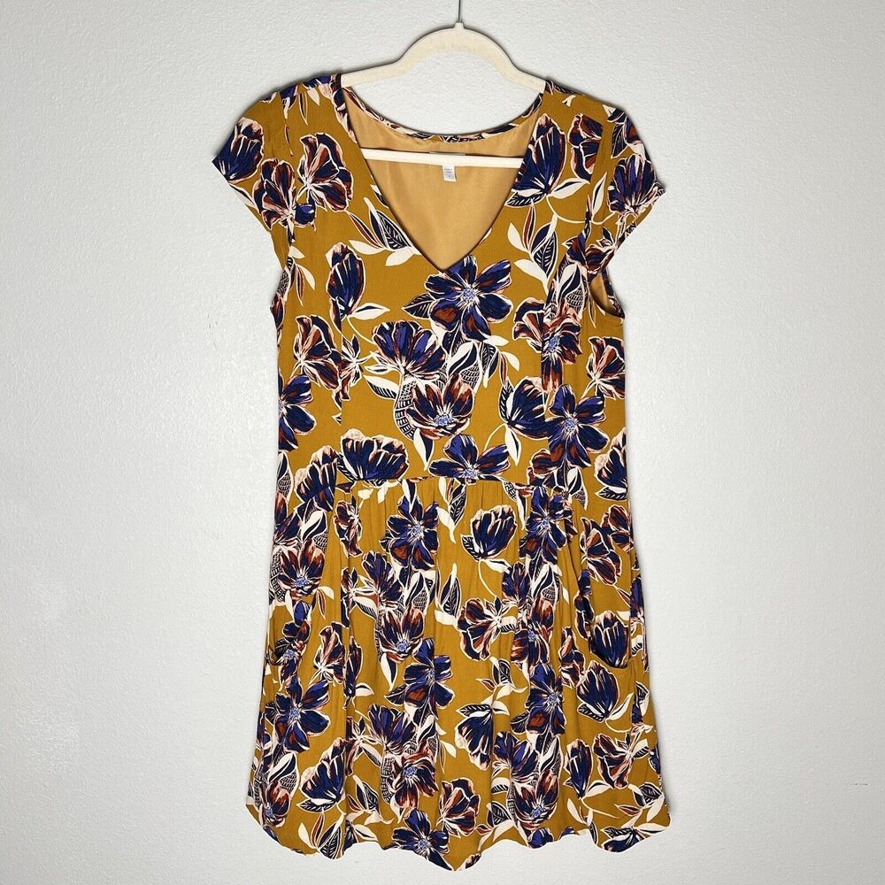 Garnet Hill Short Sleeve Drop Waist Floral Summer Day Dress Multicolor Size 8